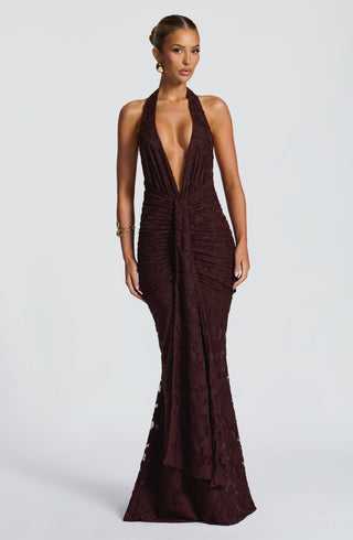Guinevere Maxi Dress - Plum Brown - glavon