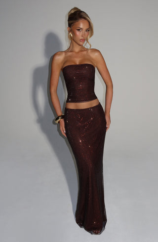 Hali Maxi Skirt - Plum Brown - glavon