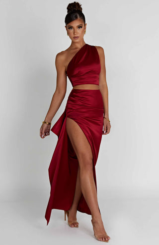 Halsey Maxi Skirt - Wine - glavon