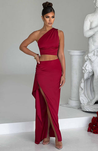 Halsey Maxi Skirt - Wine - glavon