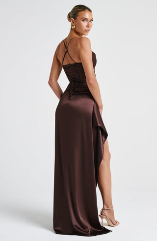 Helen Maxi Dress - Plum Brown - glavon
