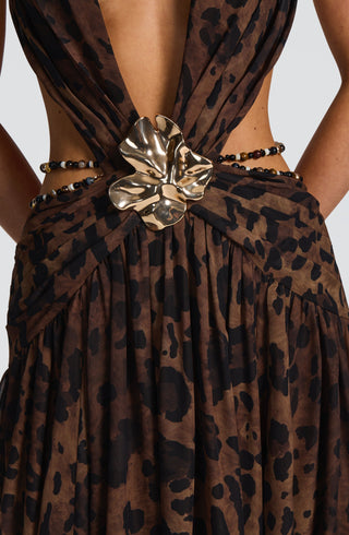 Indianna Maxi Dress - Leopard Print - glavon