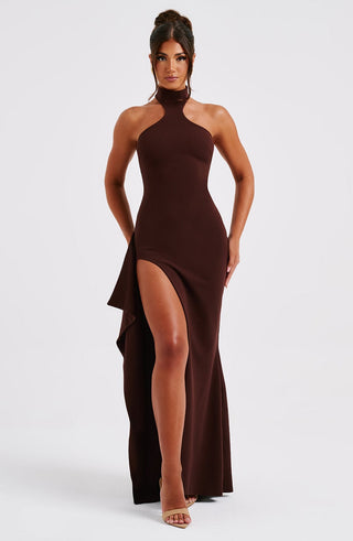 Isadora Maxi Dress - Chocolate - glavon