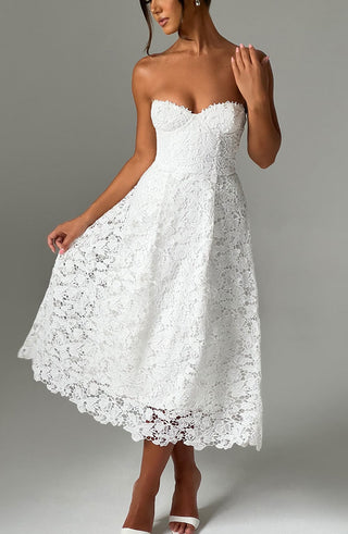 Ishani Midi Dress - Ivory - glavon