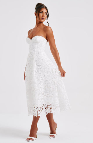 Ishani Midi Dress - Ivory - glavon