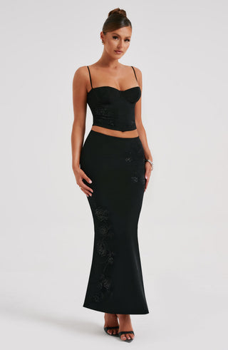 Izi Maxi Skirt - Black - glavon