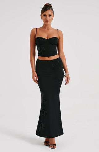 Izi Maxi Skirt - Black - glavon