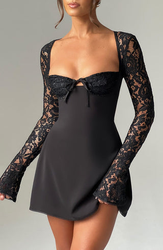 Jacinta Mini Dress - Black - glavon