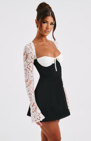 Jacinta Mini Dress - Black/White - glavon