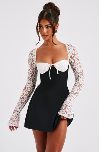 Jacinta Mini Dress - Black/White - glavon