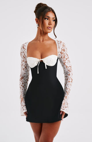 Jacinta Mini Dress - Black/White - glavon