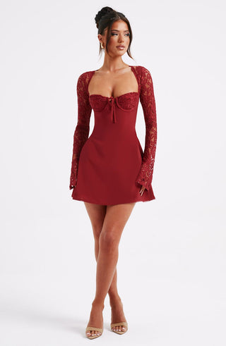 Jacinta Mini Dress - Red - glavon