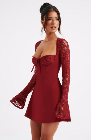 Jacinta Mini Dress - Red - glavon