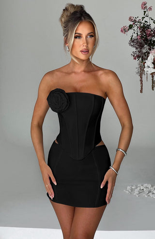 Jacquie Mini Skirt - Black - glavon
