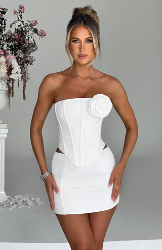 Jacquie Mini Skirt - Ivory - glavon