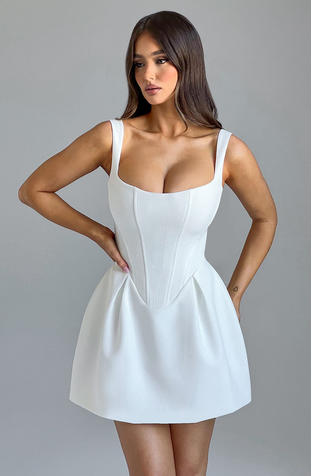 Janiyah Mini Dress - Ivory - Napalia