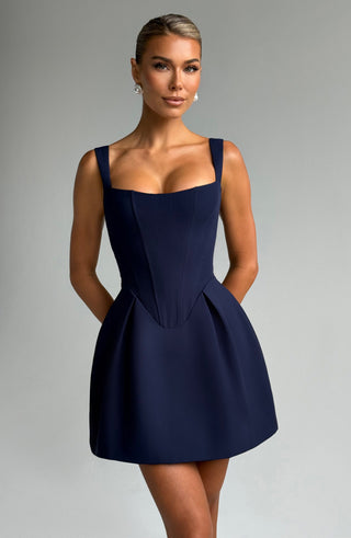 Janiyah Mini Dress - Navy - glavon