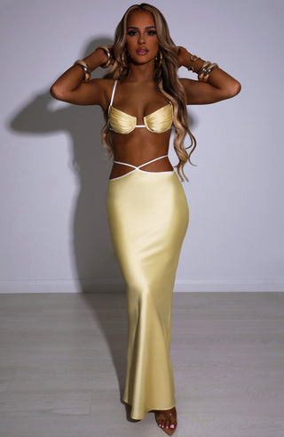 Jasmyn Maxi Skirt - Lemon - glavon