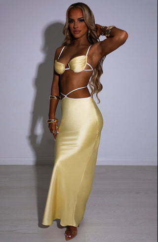 Jasmyn Maxi Skirt - Lemon - glavon