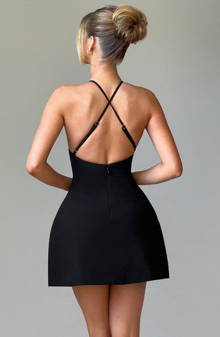 Jayne Mini Dress - Black - glavon