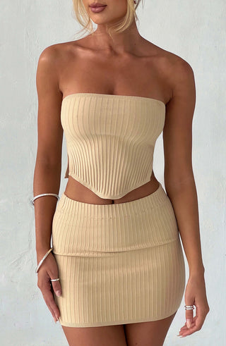 Jaz Mini Skirt - Beige - glavon