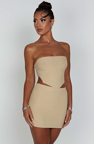 Jaz Mini Skirt - Beige - glavon