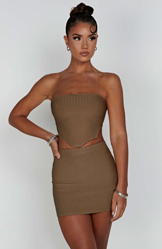 Jaz Mini Skirt - Mocha - glavon