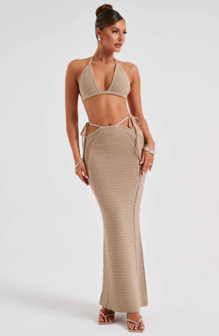 Jia Maxi Skirt - Beige - glavon