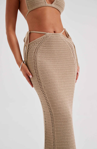 Jia Maxi Skirt - Beige - glavon