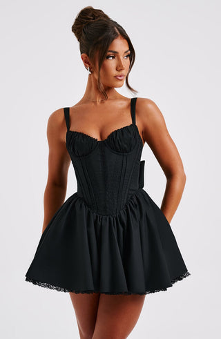 Josie Mini Dress - Black - glavon