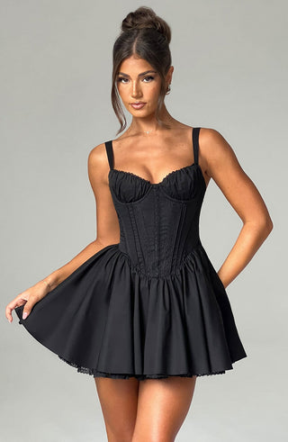 Josie Mini Dress - Black - glavon