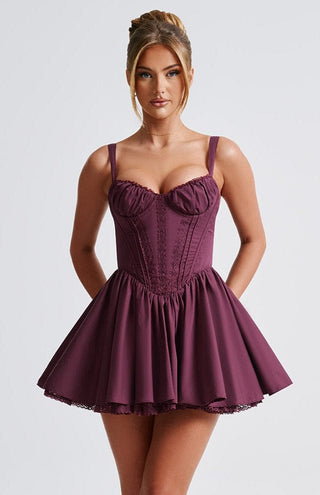 Josie Mini Dress - Cherry Lacquer - glavon