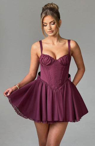 Josie Mini Dress - Cherry Lacquer - glavon