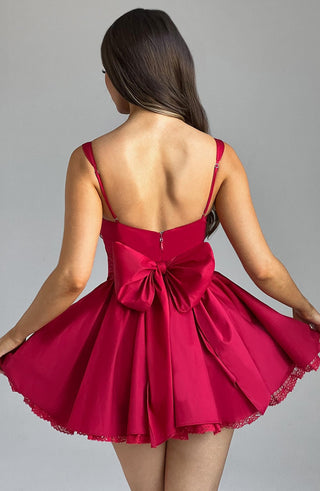 Josie Mini Dress - Red - glavon