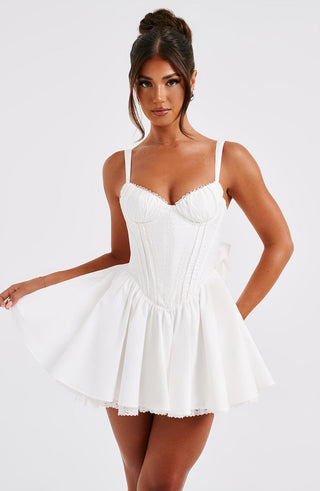 Josie Mini Dress - White - glavon