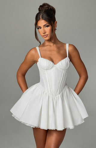 Josie Mini Dress - White - glavon