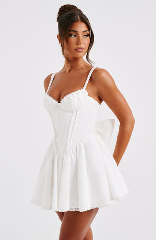 Josie Mini Dress - White - glavon