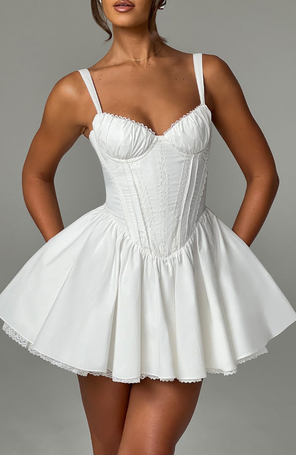 Josie Mini Dress - White - glavon