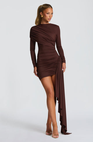 Jovanna Mini Dress - Plum Brown - glavon
