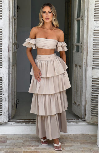 Joy Maxi Skirt - Beige - glavon