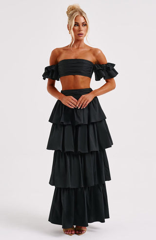 Joy Maxi Skirt - Black - glavon
