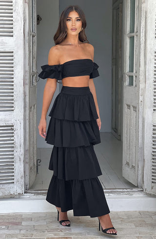 Joy Maxi Skirt - Black - glavon