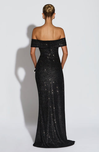 Joyce Maxi Dress - Black Sparkle - glavon
