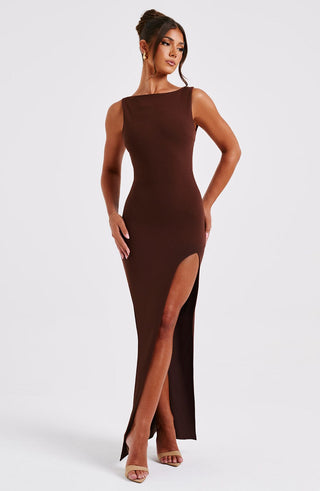 Kassandra Maxi Dress - Chocolate - glavon