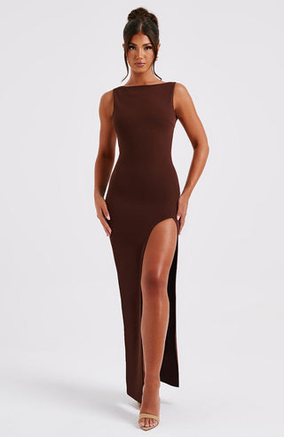 Kassandra Maxi Dress - Chocolate - glavon