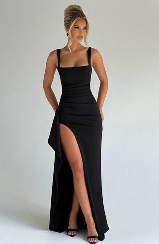 Katana Maxi Dress - Black - glavon