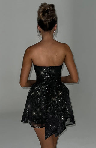Katrina Mini Dress - Black Sparkle - glavon