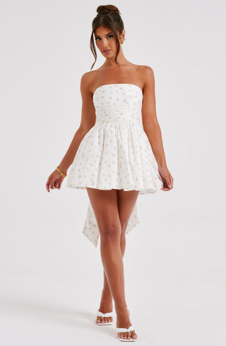 Katrina Mini Dress - Blush Floral Print - glavon