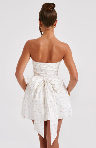 Katrina Mini Dress - Blush Floral Print - glavon