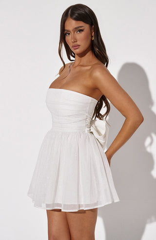 Katrina Mini Dress - Ivory Sparkle - glavon